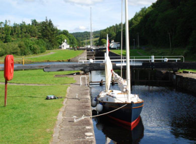 Part way through the canal