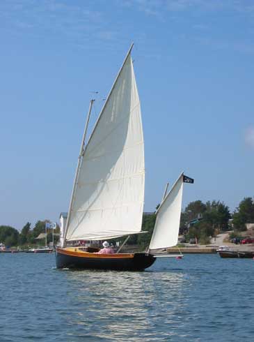 Gaff rigged Romilly in light airs